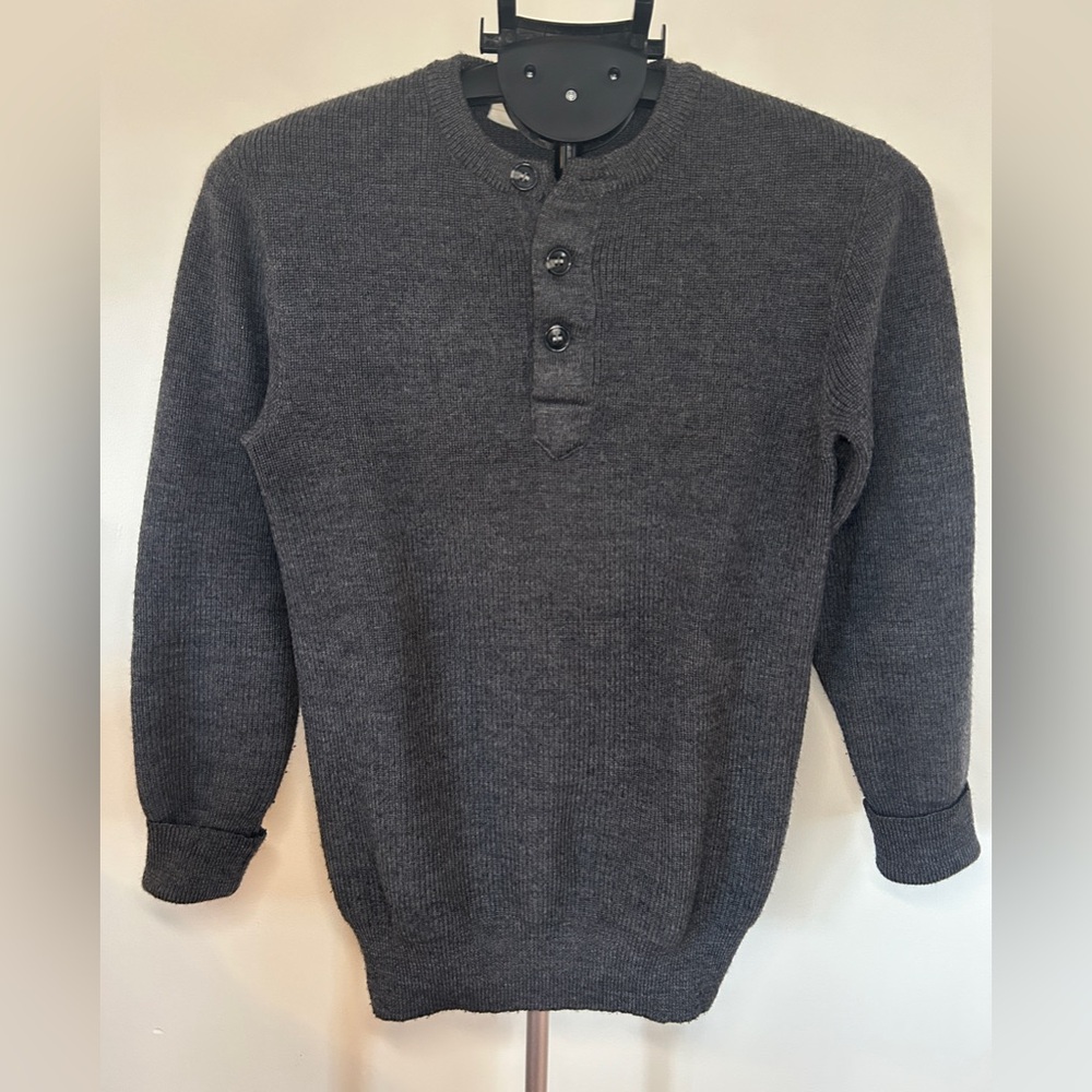 Vintage Commando Style Henley Sweater Small